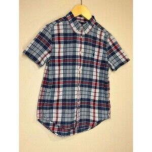 Polo Ralph Lauren Boys 7 Blue Plaid Short Sleeve Button Down Shirt School